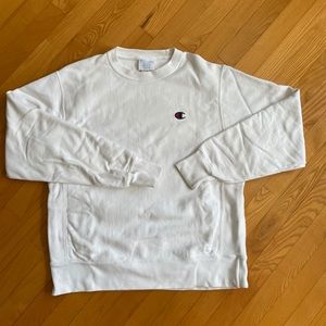 White Reverse Weave Champion Sweatshirt